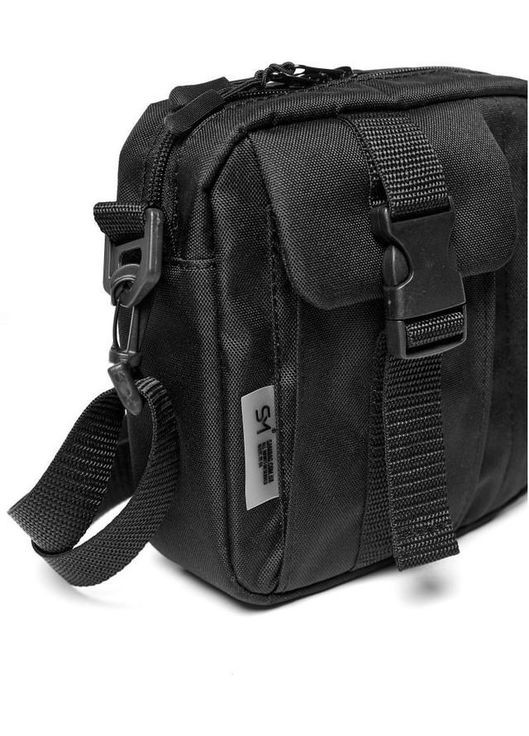 Сумка планшет через плече чоловіча для телефону та документів екошкіра маленька Чорний 36554 Sambag (361660269)