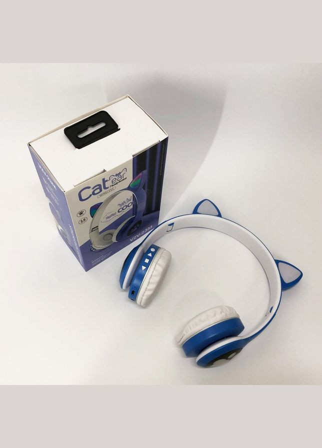 Бездротові навушники з котячими вушками та RGB підсвічуванням Cat VZV 23M. Колір: синій No Brand (357346643)