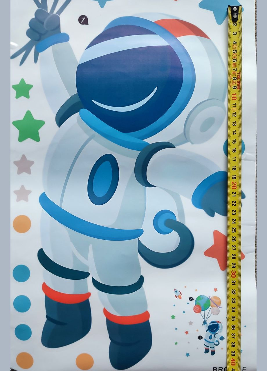 Виниловые наклейки Космонавт планеты (лист 30 х 90 см) Б365-10 BRUP (305593705)