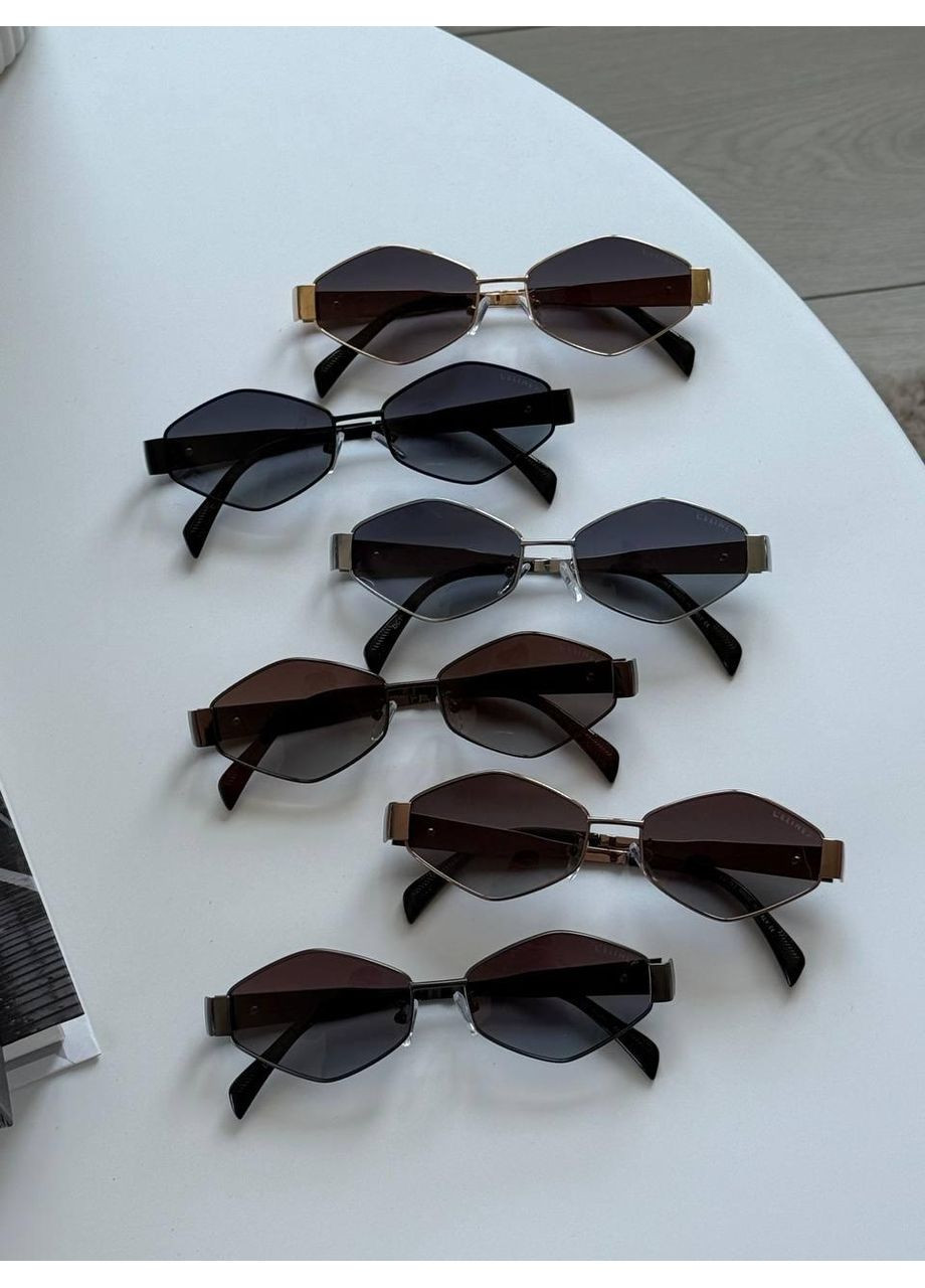 Солнцезащитные очки унисекс. Очки ромбы с металлической оправой. Брендовые очки унисекс. No Brand (370975352)