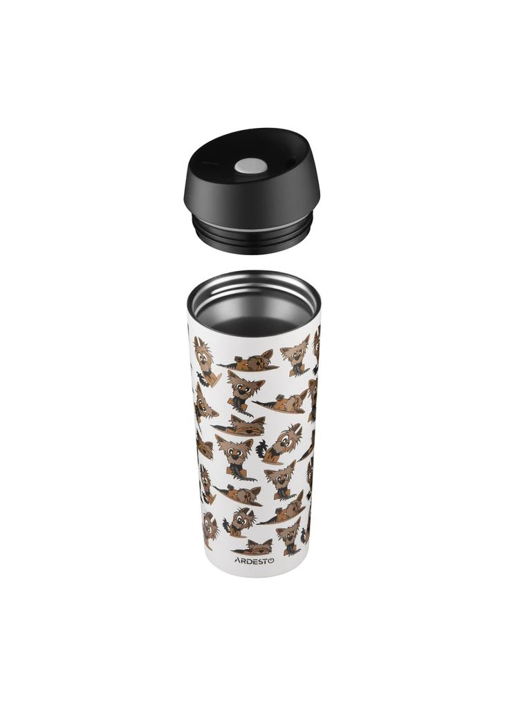 Термокружка Coffee Time Animals Yorkie 450мл, нержавеющая сталь, серо (m514169) Ardesto Coffee Time Animals Yorkie 450мл, нержавіюча сталь (378004859)
