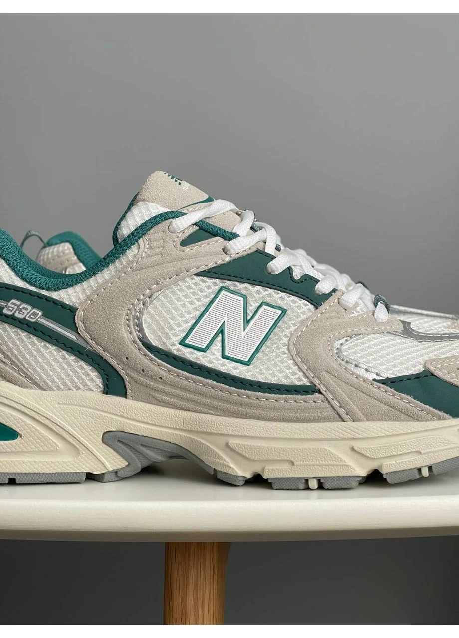 Кросівки жіночі New Balance 530 White Green | Нью Беланс 530 білі No Brand білі демісезони (381379465)