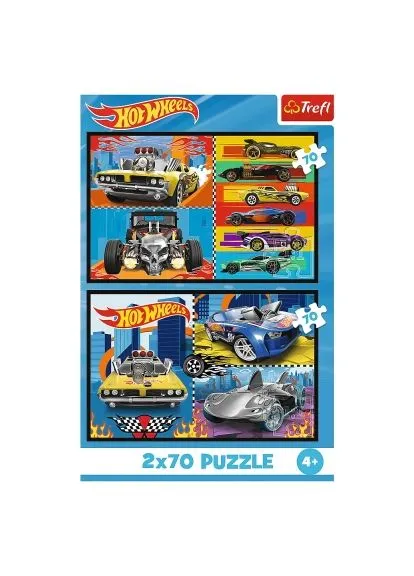 Пазл Hot Wheels Игрушечные машинки 2x70 (5900511344424) Trefl Hot Wheels Іграшкові машинки 2x70 (401729691)