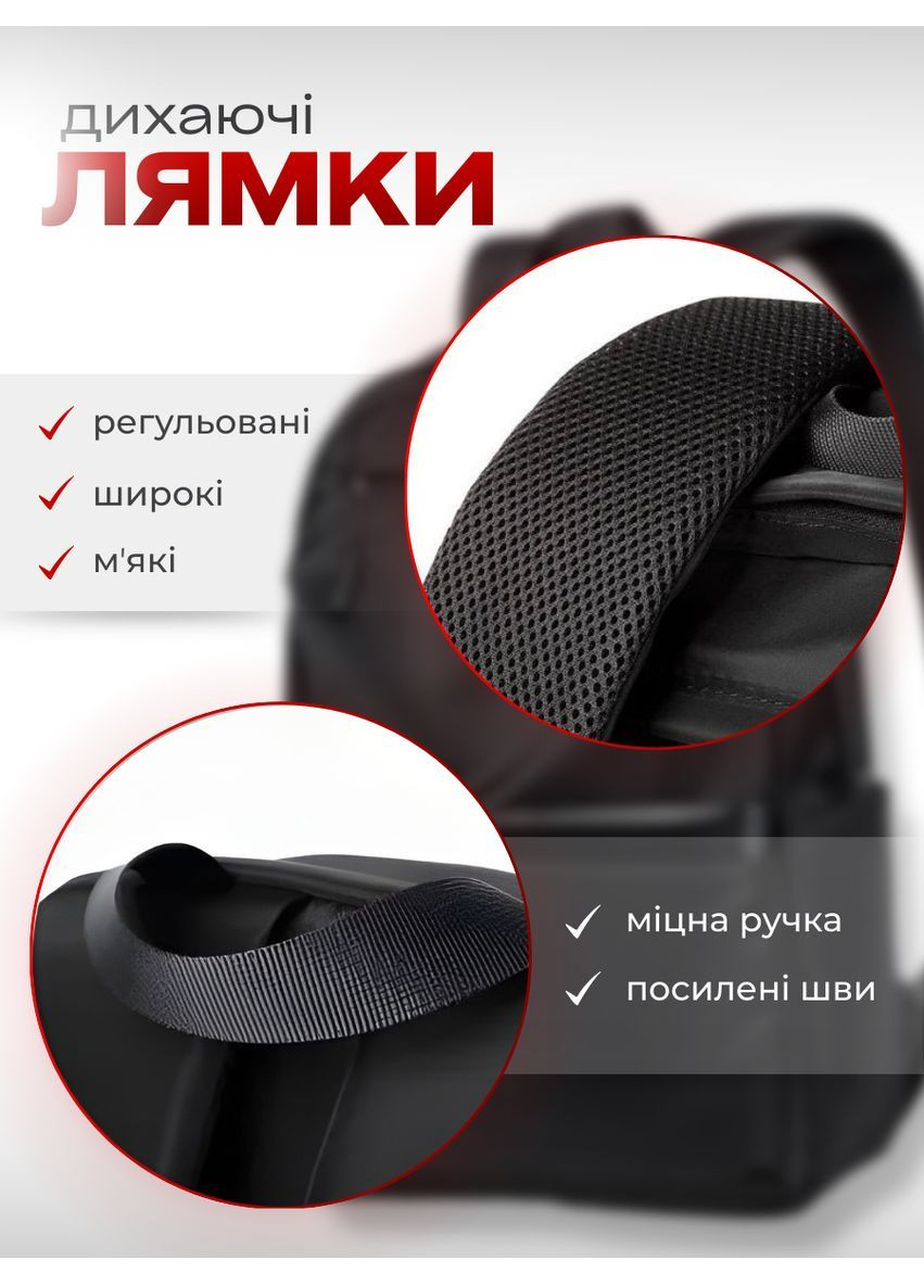 Рюкзак черный 22 л городской спортивный повседневный универсальный женский мужской для студента путешествий подростковый Zelart (371338034)