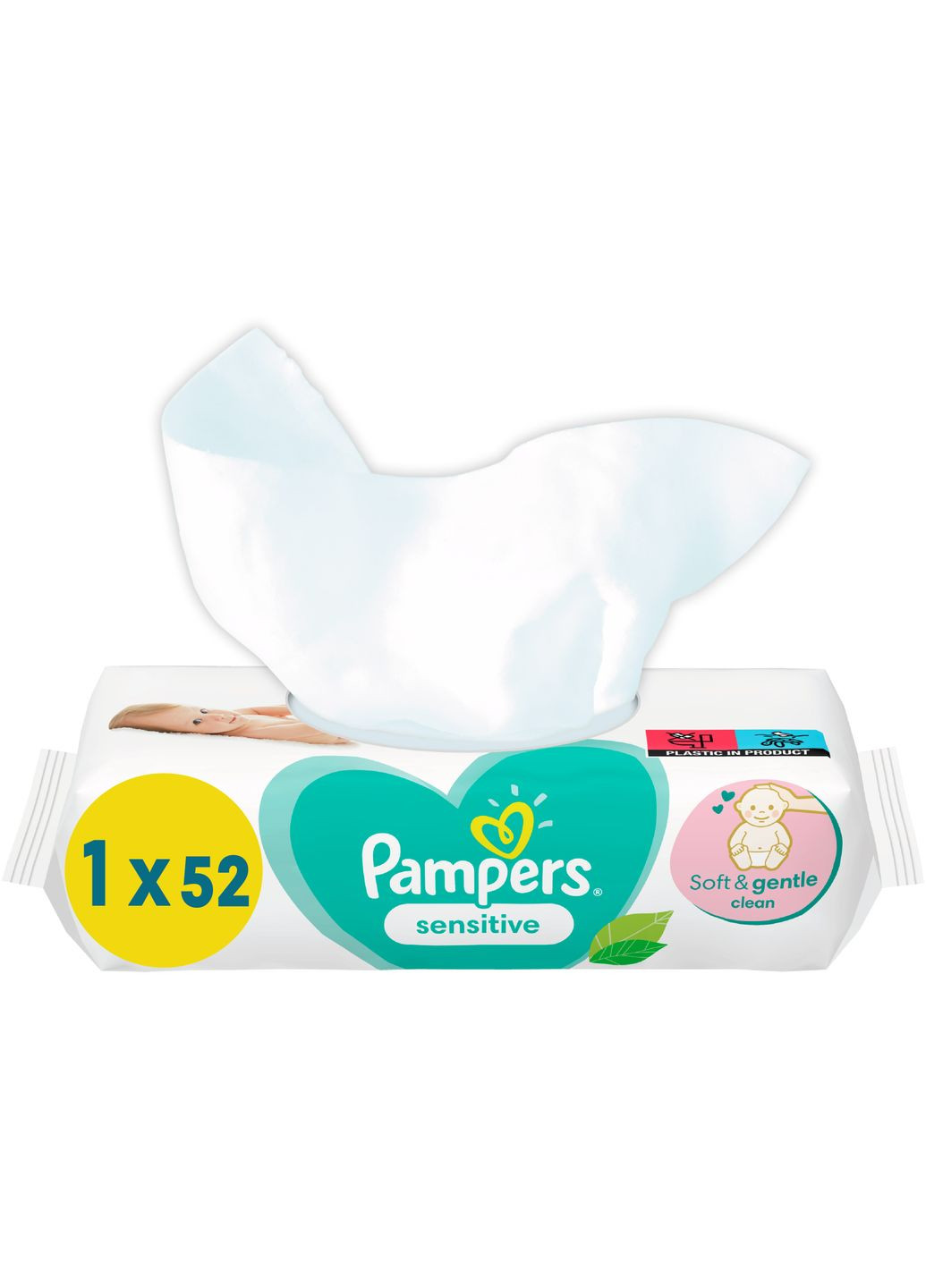 Дитячі вологі серветки Sensitive, 52 шт. Pampers 81687184 (328200334)