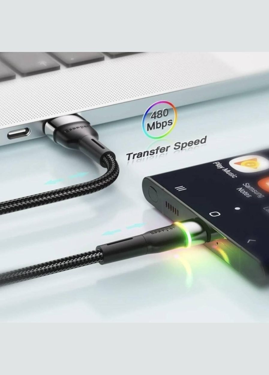 Зарядка USB кабель для синхронизации и зарядки Android и других устройств USB Type-C 1 м Черный Essager (334011994)