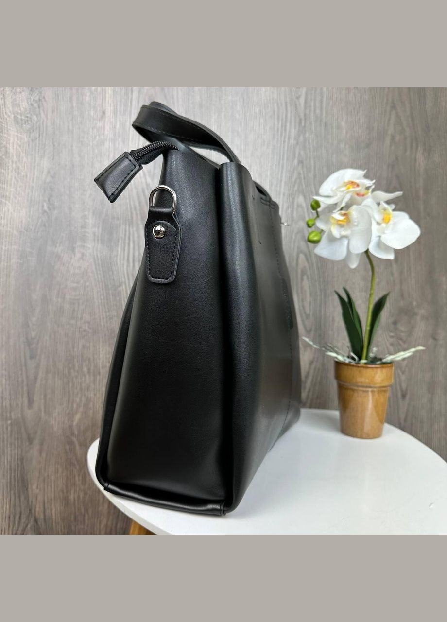 Велика жіноча сумка якісна, модна сумочка на плече Чорний No Brand (335053708)