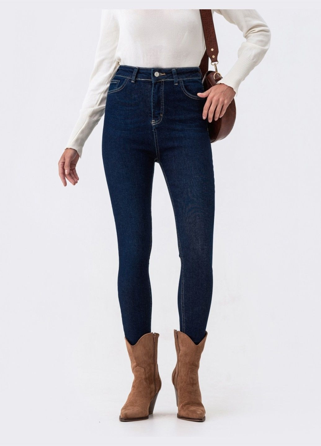 джинси-скінні темно-синього кольору з легким утепленням Dressa - (278783488)