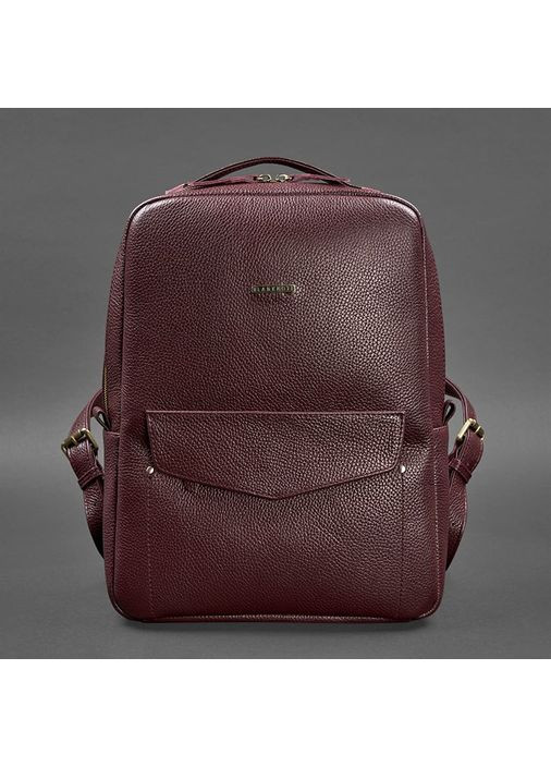 Шкіряний жіночий міський рюкзак на блискавці Cooper марсала флотар BlankNote (348359344)