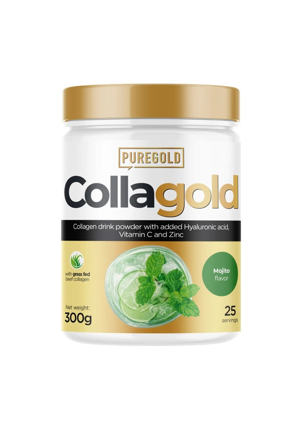Collagold – 300g Mojito (мохито) коллагеновый порошок с гиалуроновой кислотой Pure Gold Protein (292134049)
