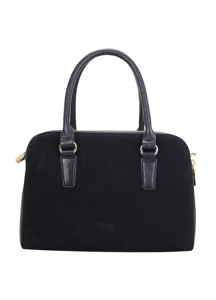 Сумка жіноча з натуральної замші чорна (Д/Ш/В) 26х12х18 (см) Karya (362732742)