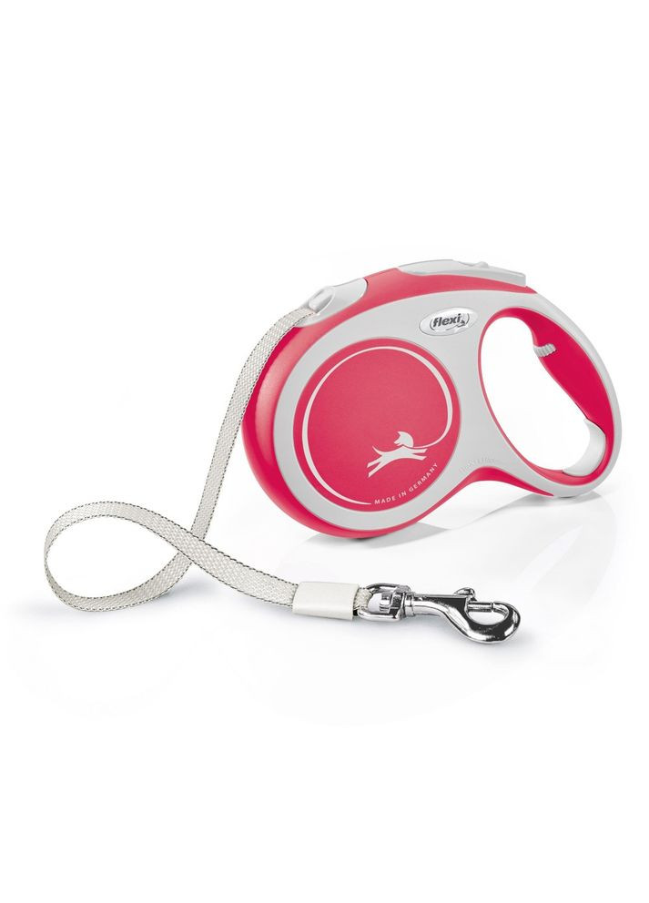 Повідець-рулетка для собак New Comfort стрічка червона розмір L 5 м/ 60 кг Flexi (372504747)