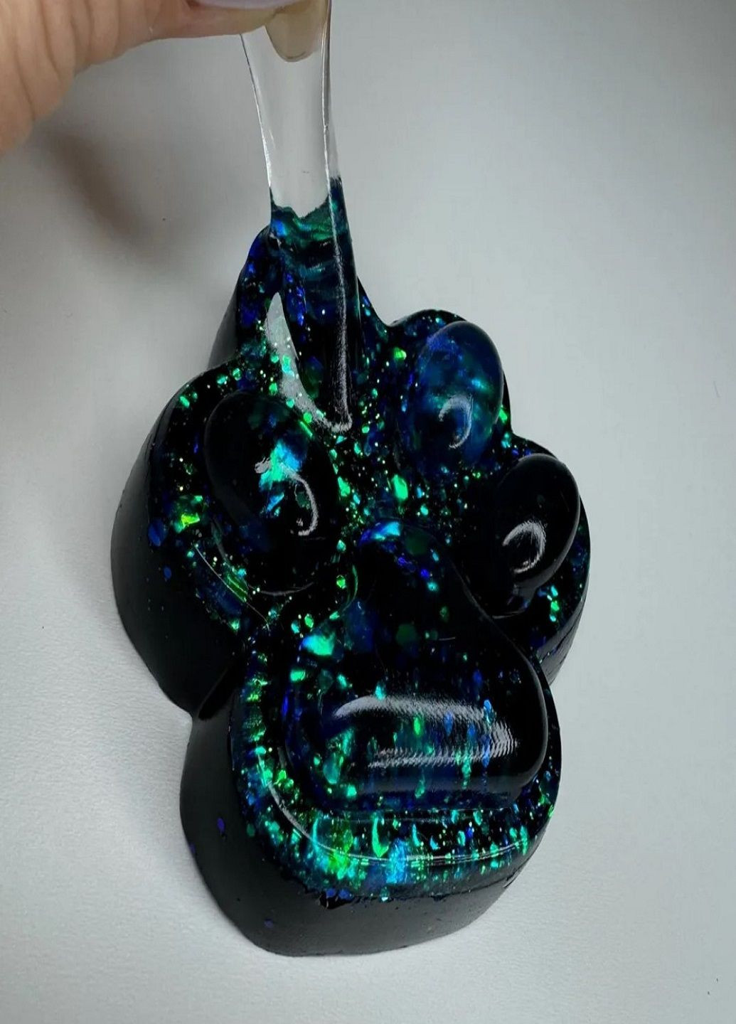 Игрушка-антистресс таба Сквиш Лапка котика Черная с Блестками VTech (314693956)