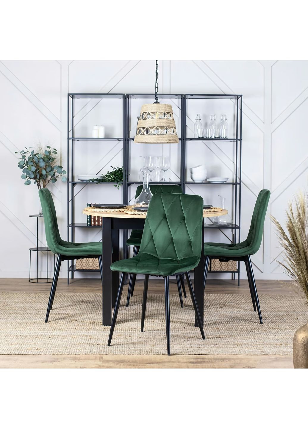 Стілець COREY чорний/зелений Intarsio (372178424)