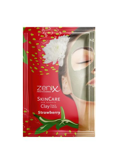Глиняная маска для лица с ароматом клубники, 20 г Zenix (280930636)