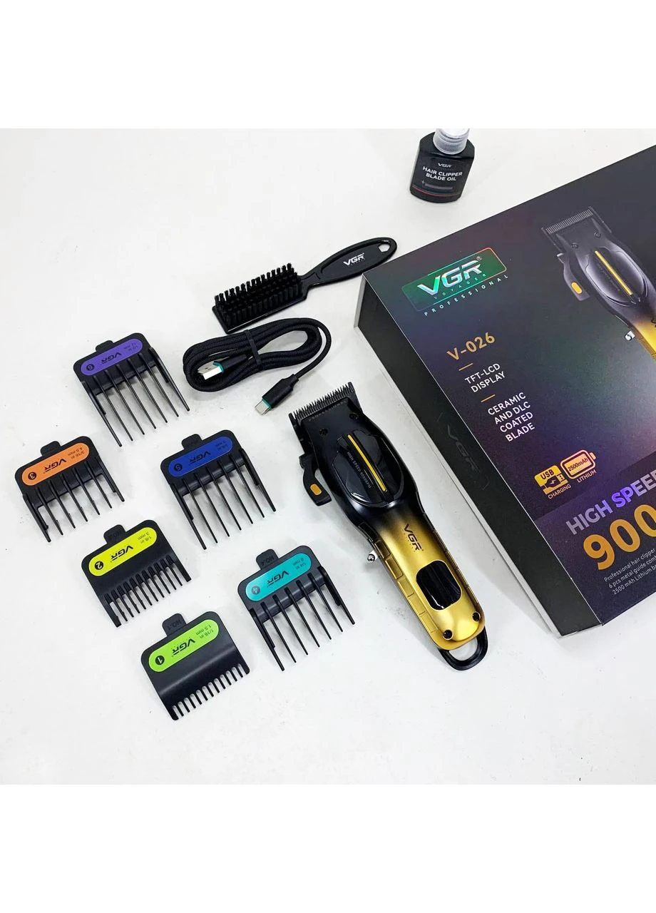 Акумуляторна машинка для стрижки V-026 GOLD. Колір: золотий VGR (396878820)