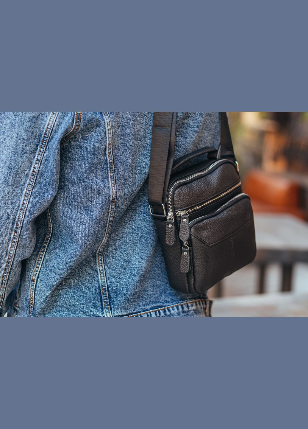 Чоловічий шкіряний чорний месенджер через плече Tiding Bag (302390950)