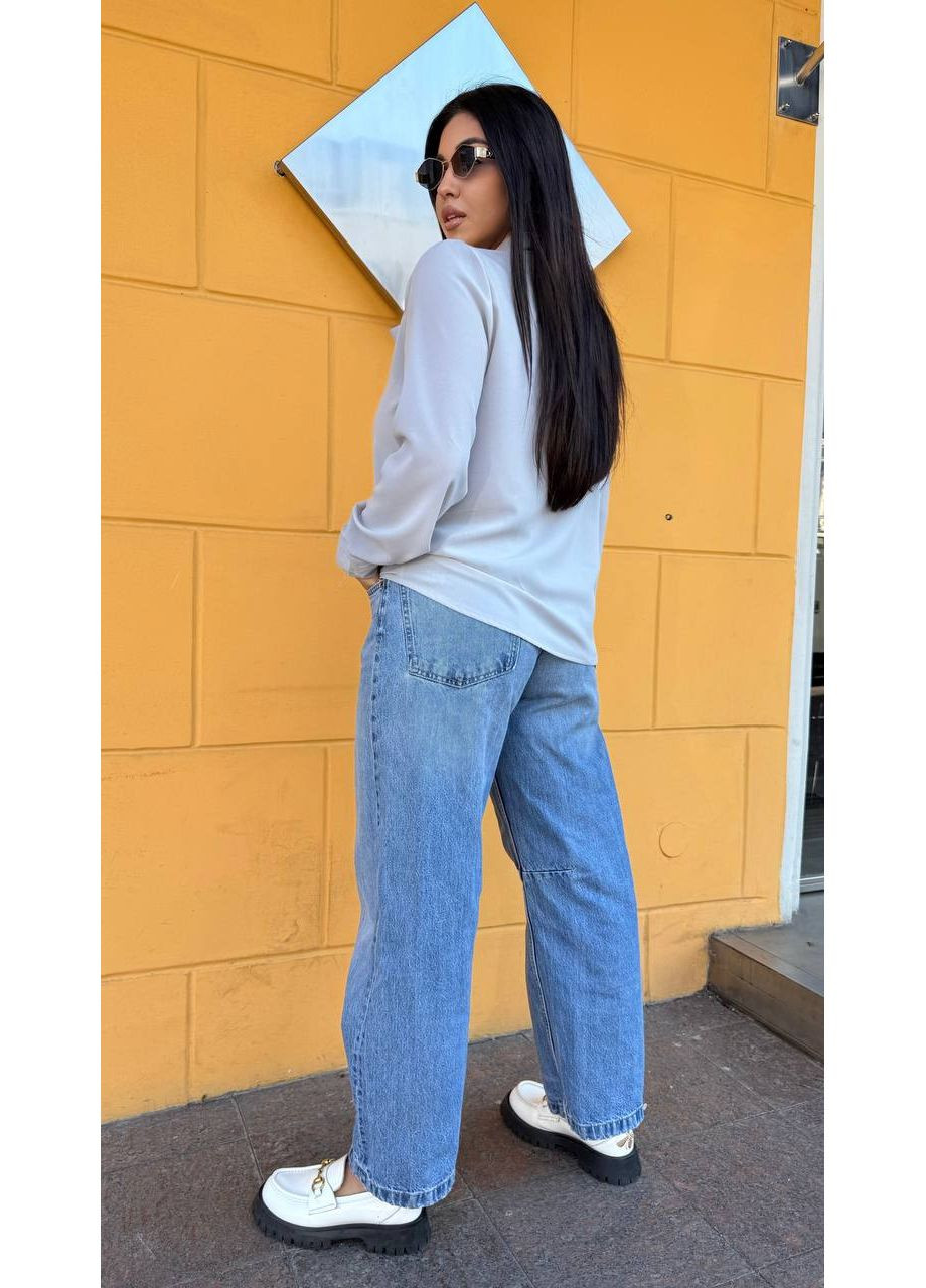 Серая блуза из креп шифона — нежность и женственность ✨ (замеры в описании) DK/DL Мода без кордонів