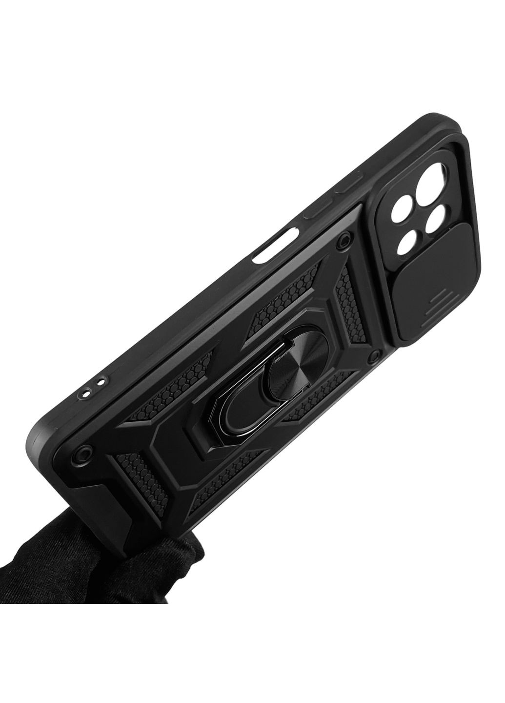 Чохол для Mi 11 Lite 5G NE броньований з кільцем підставкою зі шторкою на сяомі Мі 11 Лайт 5г НЕ чорний rg1 Xiaomi (366023235)