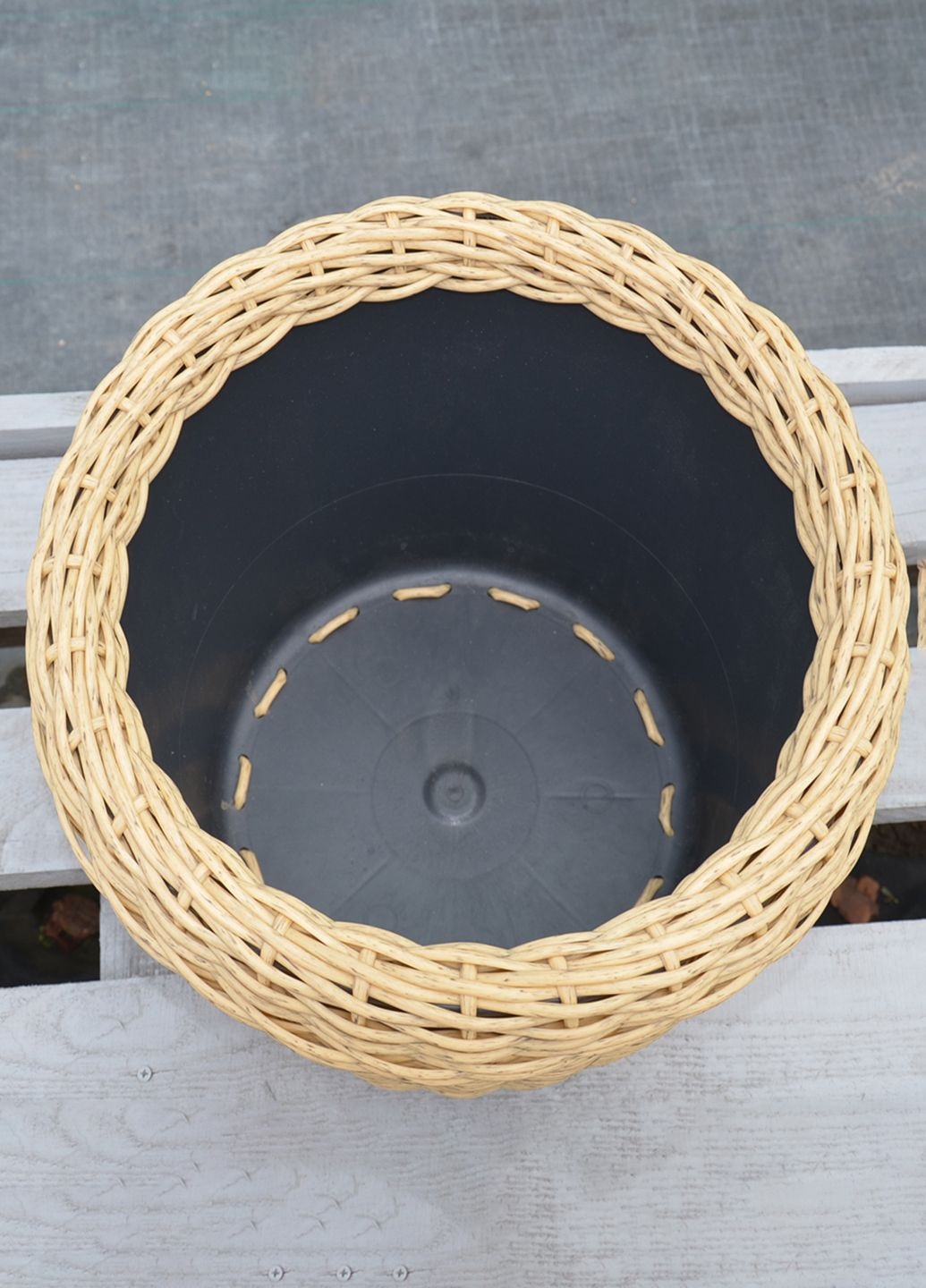 Кашпо 16 літрів (горщик для квітів та рослин),Вазон із штучного ротангу ручної роботи. Handmade (329193748)