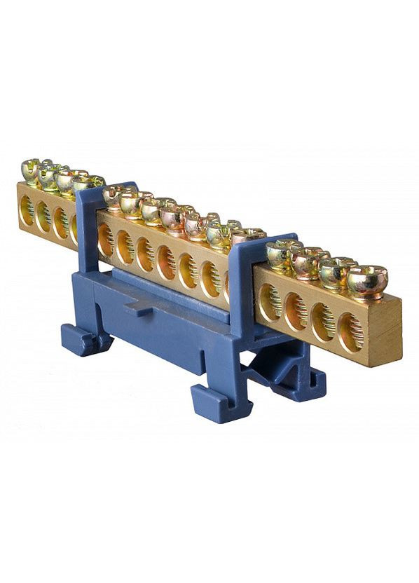 Шина нулевая заземляющая на DIN-рейке с изолятором на 15 отверстий. No Brand (334293202)