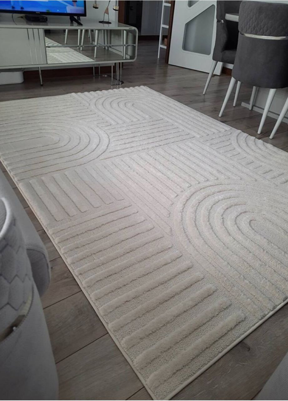 М'який килимок з об'ємними елементами Snana Vieste 02, 200х290 см. Молочний колір. Туреччина. No Brand (366293890)