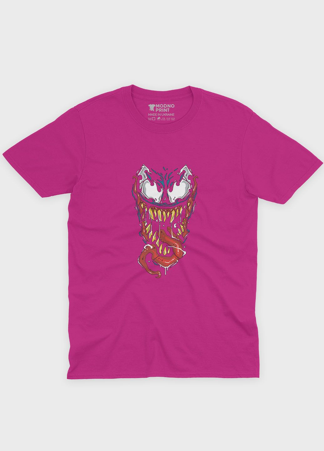 Розовая демисезонная футболка для девочки с принтом супервора - веном (ts001-1-fuxj-006-013-030-g) Modno