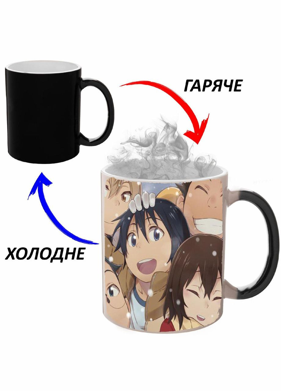 Чашка хамелон Город, где нет только меня Аниме #005 (кружка, чашка) Черная 330 мл No Brand (323471238)