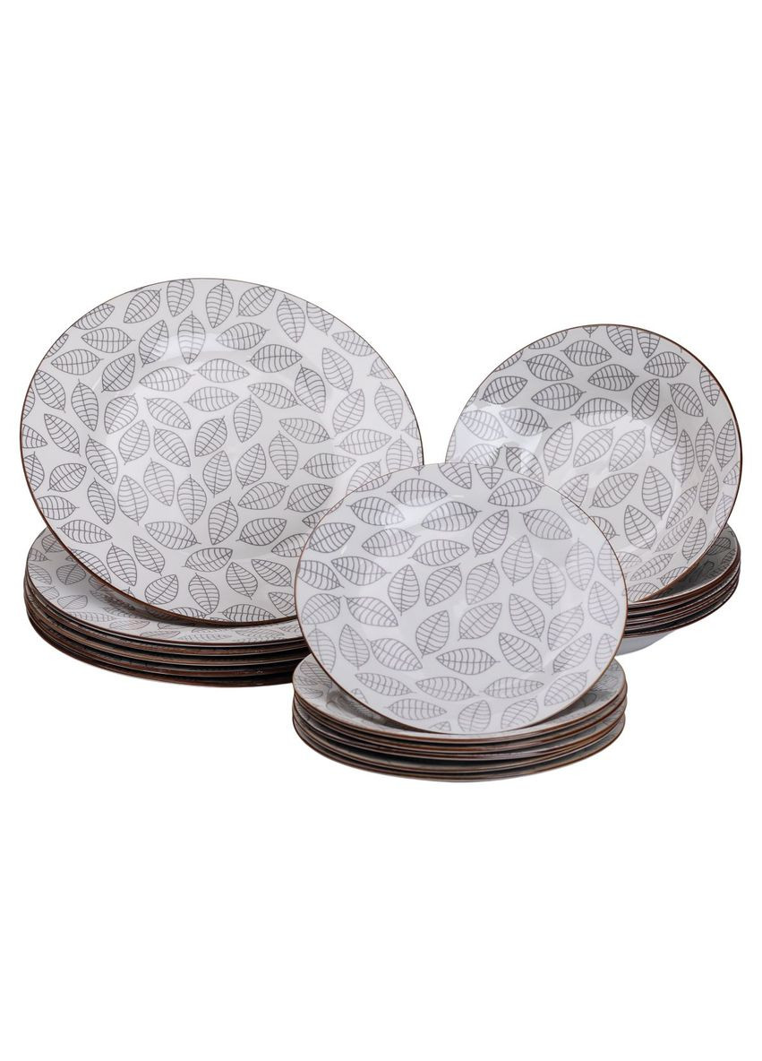 Столовий сервіз керамічний на 6 персон 18 предметів білий Yiwu (331784456)