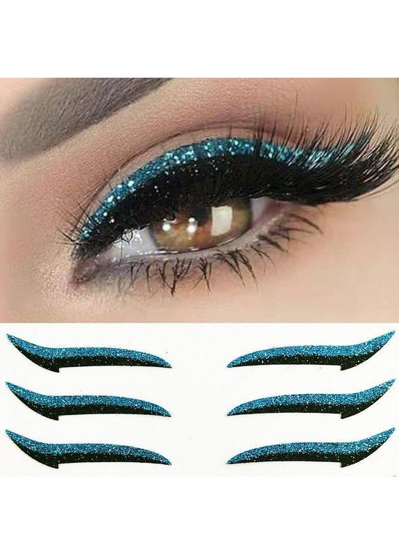 Наклейки для очей накладні 4 пари - чорна стрілка + блиск Дизайнерський Макіяж No Brand (366668622)