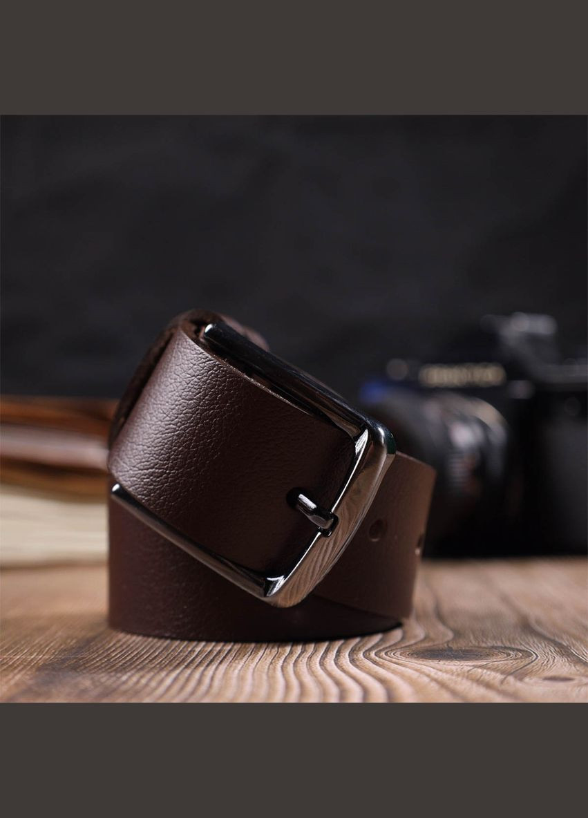 Универсальный мужской ремень с механической пряжкой из натуральной кожи 22071 Коричневый Bond (337353002)