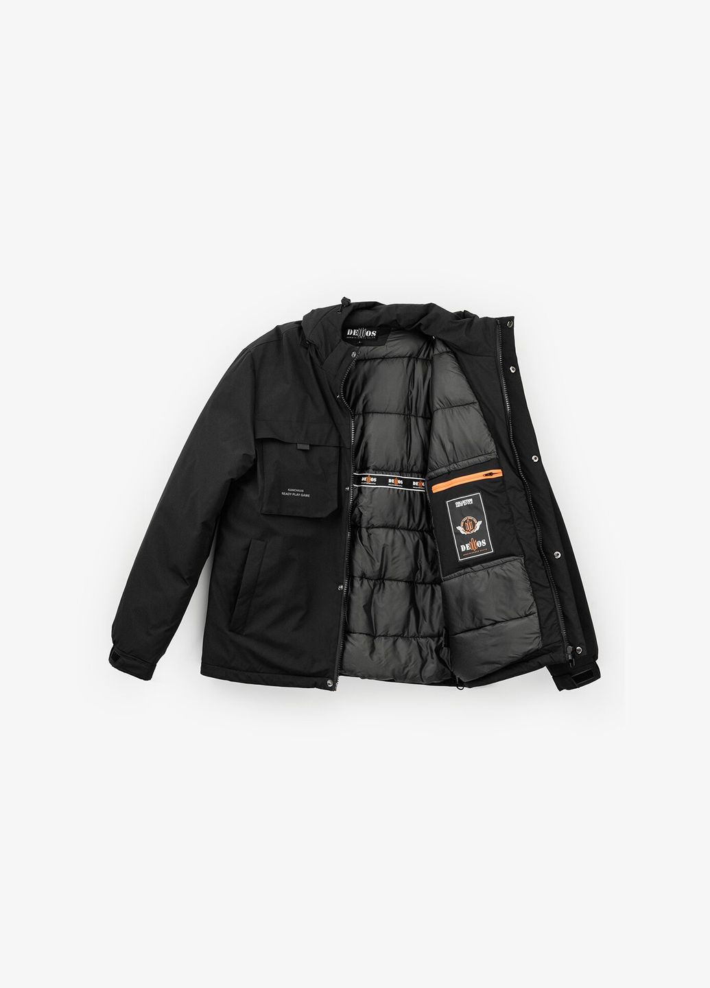 Чорна зимня куртка однотонна чоловіча 9912 shop (2000999148606) Demos