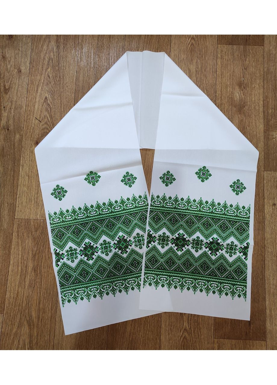 Полотенце свадебное с орнаментом зеленое No Brand комбинированный