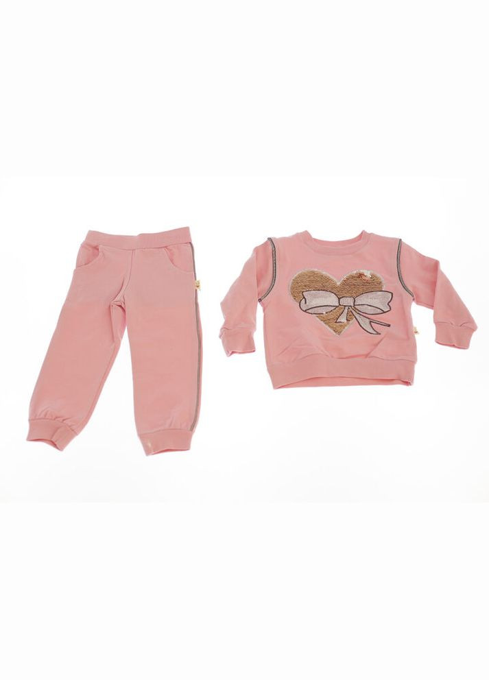 Розовый зимний костюм на флисе для девочки трикотажный с бантиком розовый 92 см (35111) BABYKROHA