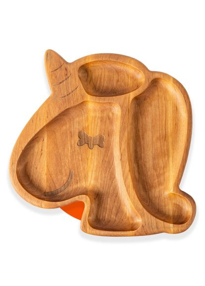 Набір дитячого посуду 3в1 Жабенятко Єдиноріжка Коричнево-помаранчевий 3 шт (310201) Бабака (326806667)