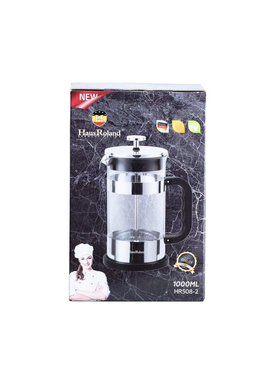 Заварник для чаю з френч пресом скляний 1л HP33541 TS Kitchen (321997771)