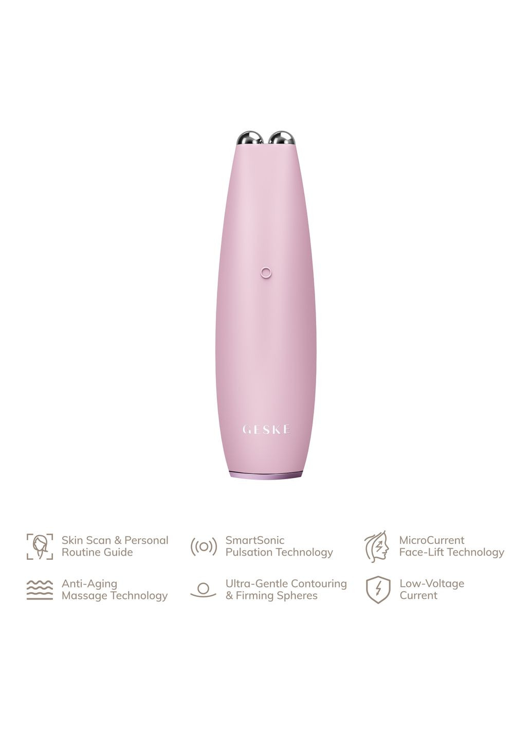 Мікрострумова ручка для підтяжки обличчя MicroCurrent Face-Lift Pen 6в1 pink GESKE (341526258)