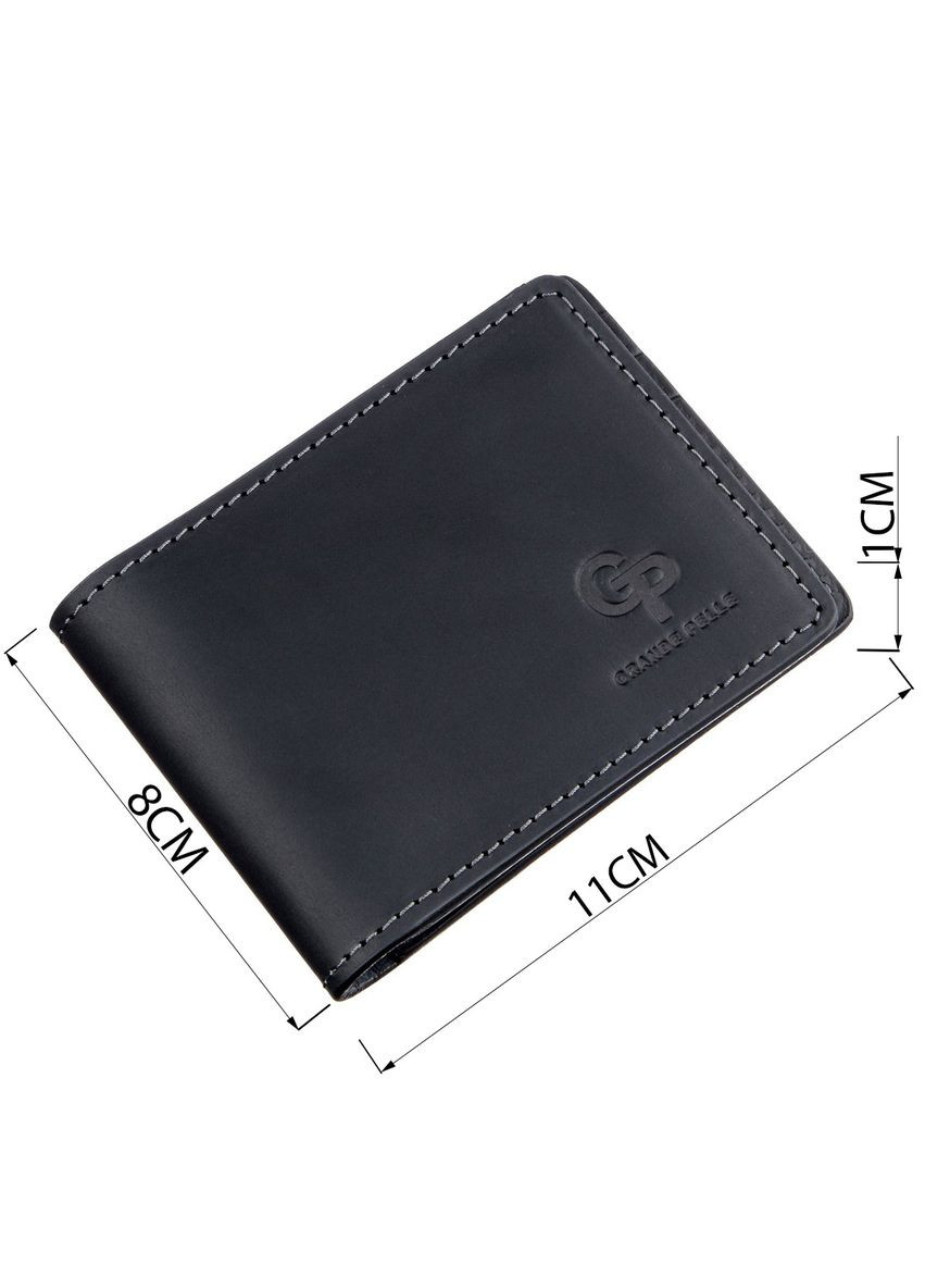 Стильний затискач для грошей вінтажний 11194 Чорний Grande Pelle (317276252)