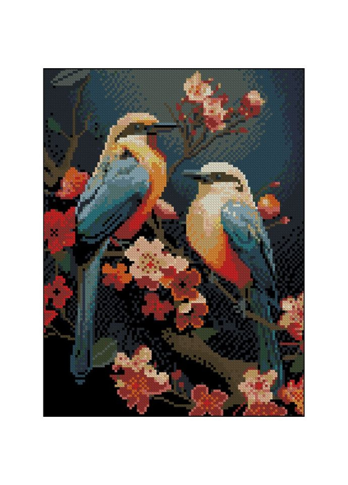 Алмазная мозаика без подрамника "Птички" ZAV3040-40, 30х40 см No Brand (370080063)