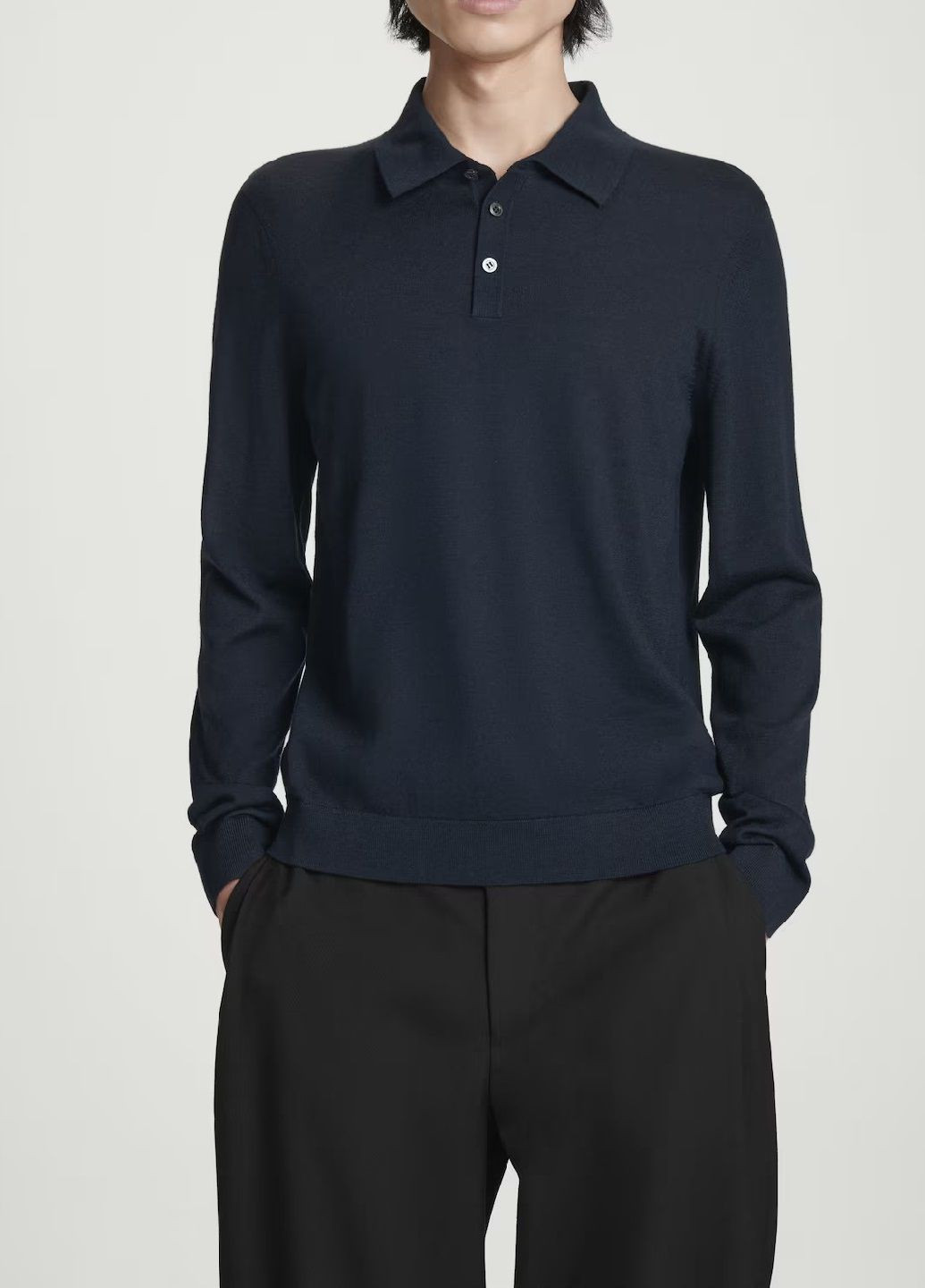 Темно-синяя футболка-поло для мужчин Cos