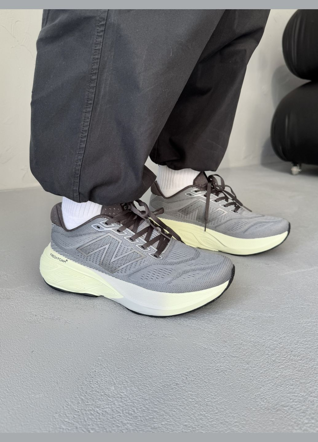 Сірі Осінні кросівки чоловічі new balance fresh foam slate grey/mineral/black | нью беланс фреш фоам сірі No Brand