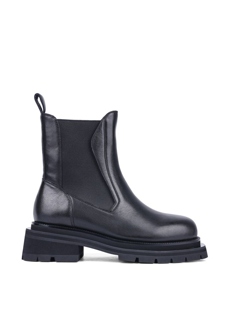 Осенние женские ботинки hn517-366-n560k черная кожа MIRATON