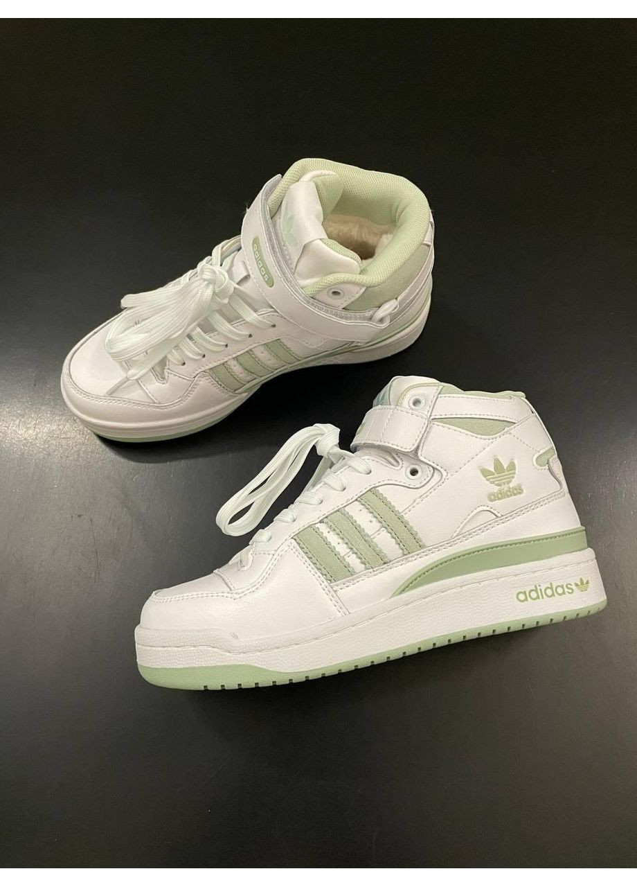 КРОССОВКИ ЖЕНСКИЕ ADIDAS FORUM WINTER WHITE OLIVE АДИДАС ФОРУМ No Brand белые зима (368647070)