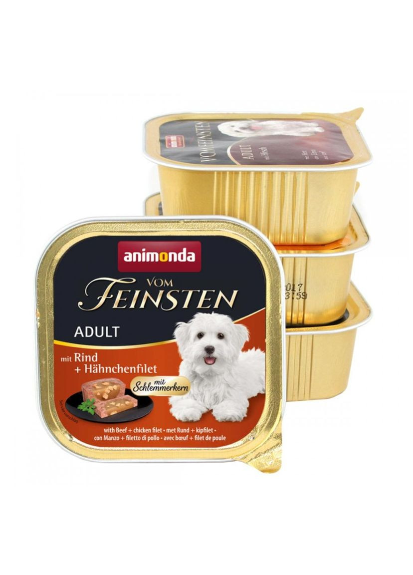 Консервированный корм с говядиной и курицей для собак Vom Feinsten Adult with Beef chicken filet 150 г (4017721823012) Animonda (364787263)