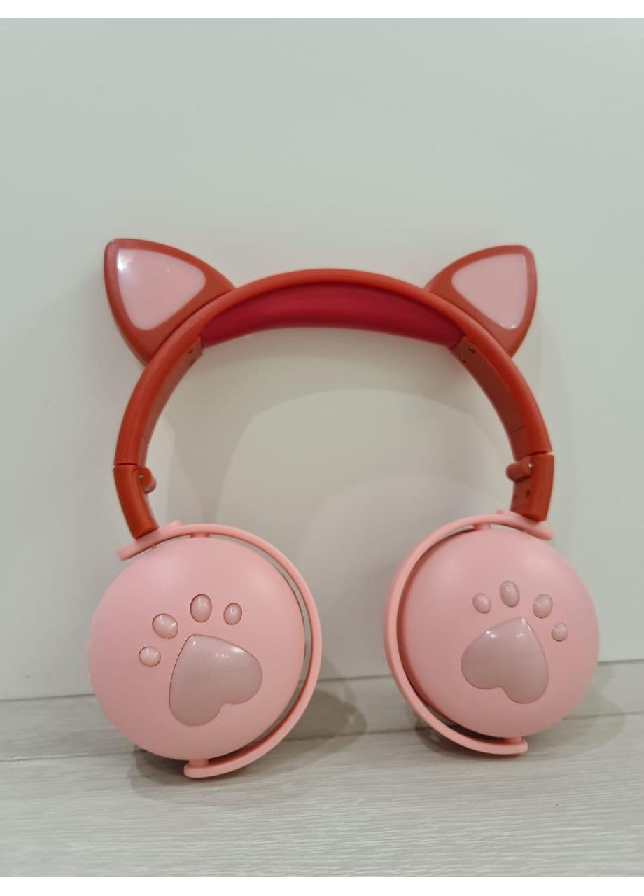 Беспроводные детские наушники с ушками и LED подсветкой BK9 (Красный) Atd (349824250)