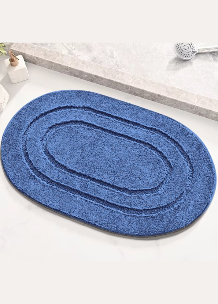 Килимок для ванної кімнати та душу килимок для ніг у душову, мікрофібра, атиковзкий овальний 50х80 см, No Brand (337342244)