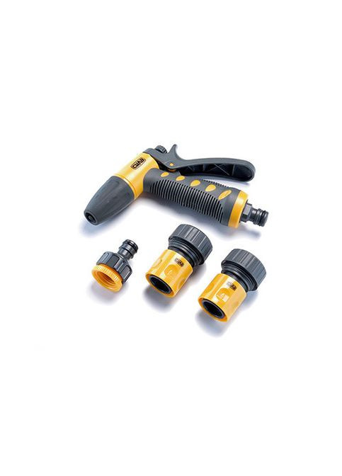 Набор: пистолет-распылитель, коннекторы для шланга 3/4: 3/4 аквастоп, 3/4, адаптер 1/2+3/4 Сила (362581177)