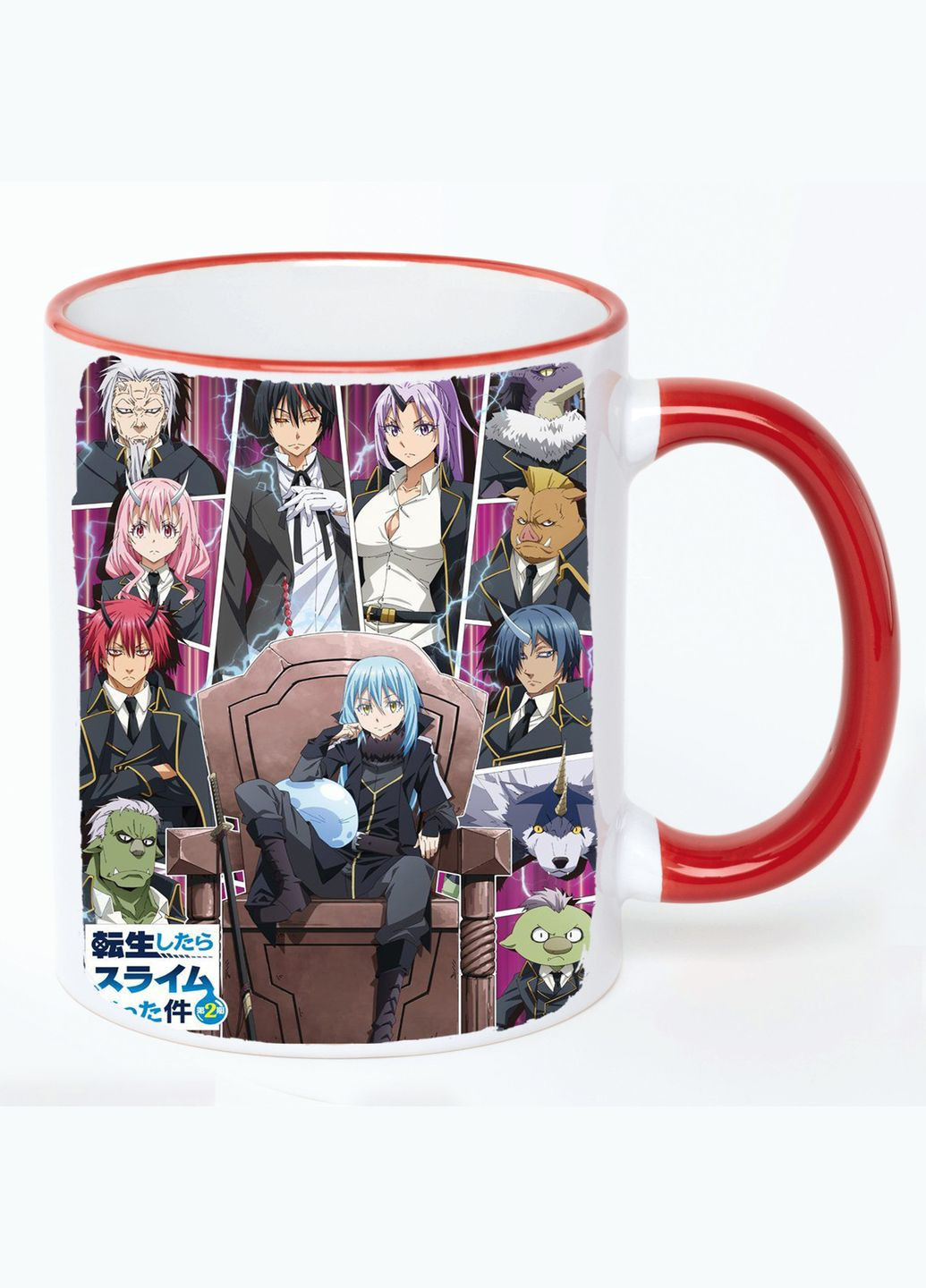 Чашка Про моє переродження в слиз Аніме #008 (кухоль, кухоль) Біла з Червоною ручкою 330 мл No Brand (322716537)