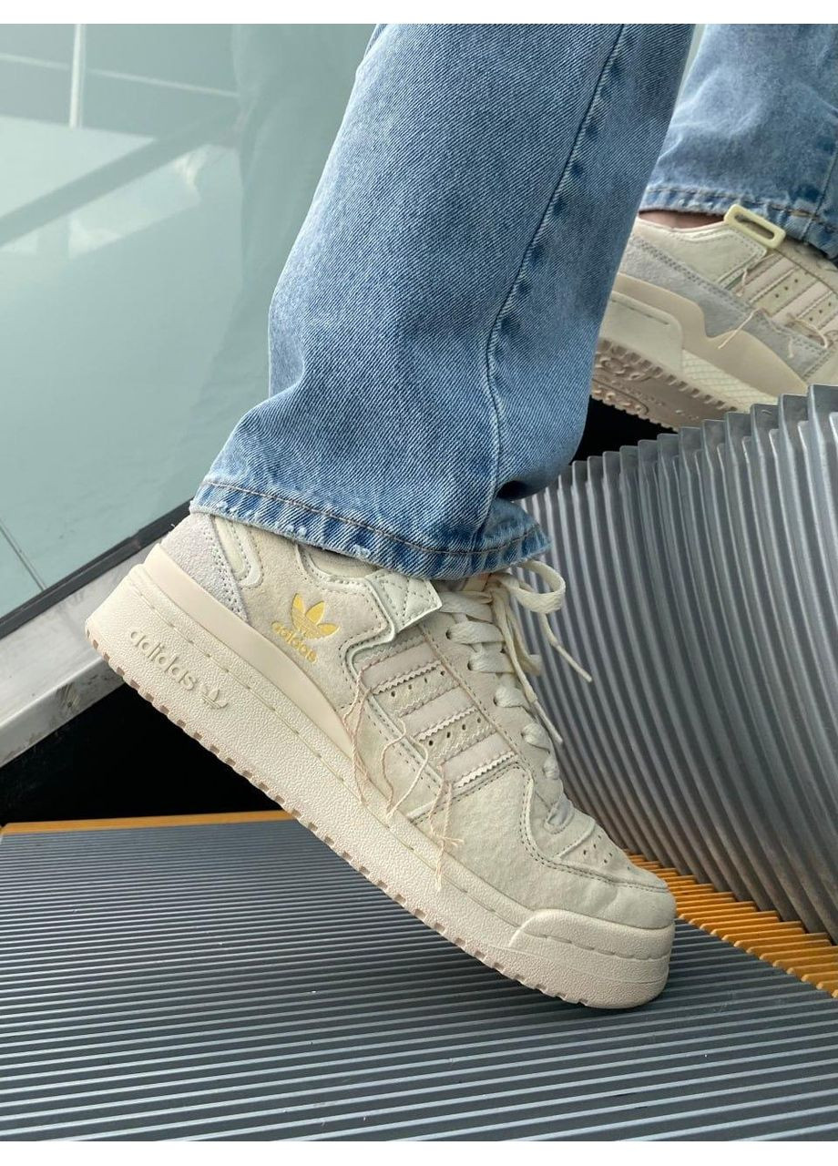 Бежевые демисезонные кроссовки мужские adidas forum 84 low premium beige 2.0 адидас форум 84 No Brand
