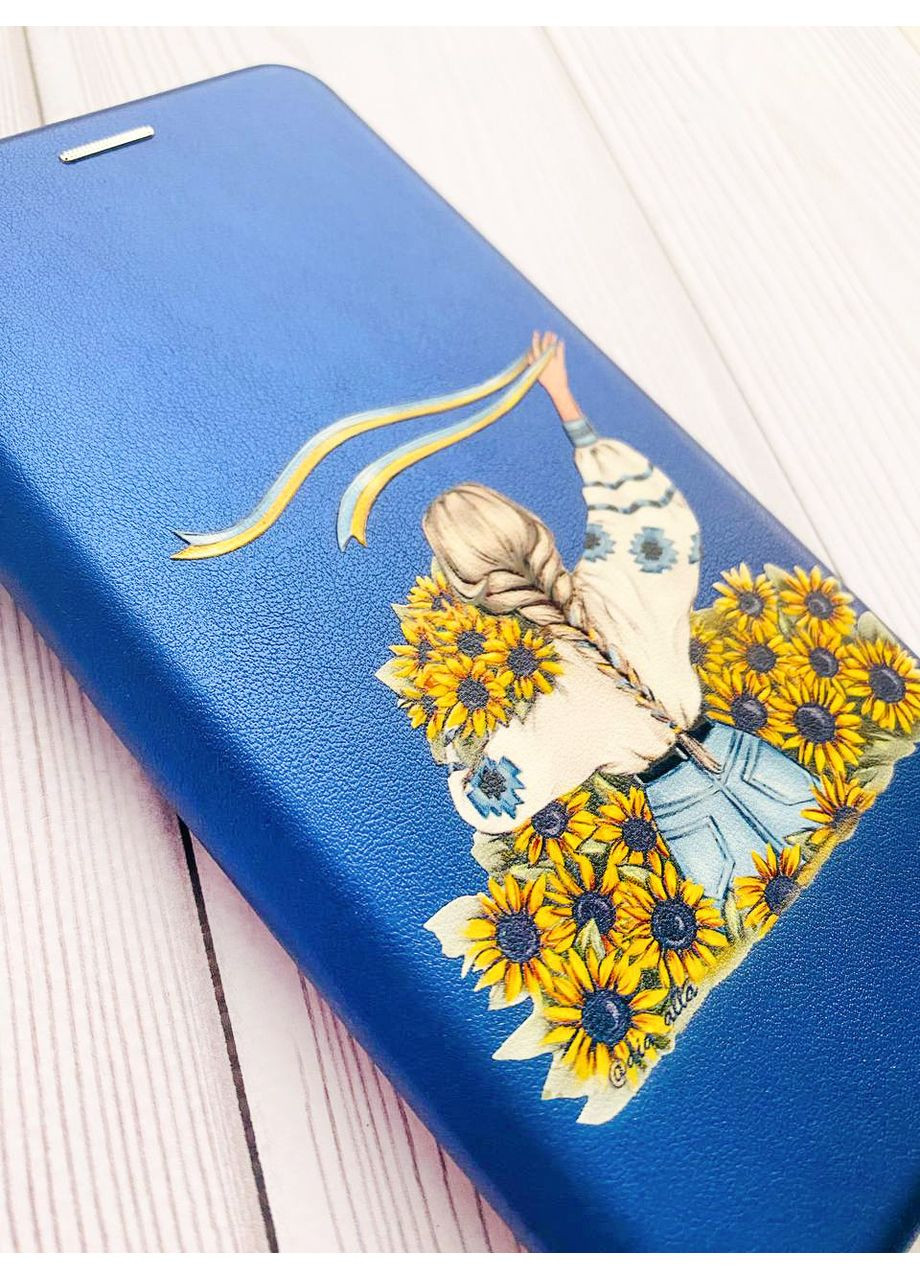 Чехол-книга синий с рисунком на Xiaomi Redmi 14C / Poco C75 Девушка с лентой (принт 25) Creative (355409443)